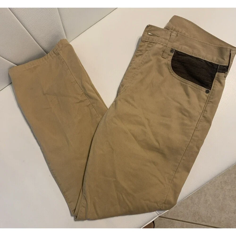 Men's Levi's 513 Straight-Cut Pants — Tan Brown — Size 34x34 Cotton